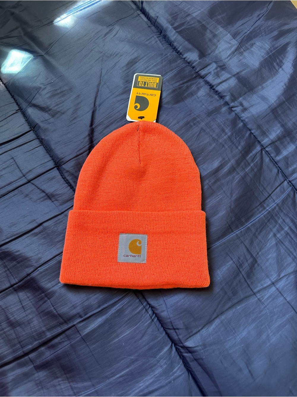 Carhartt unisex Orange Fold-Up Cuff Beanie